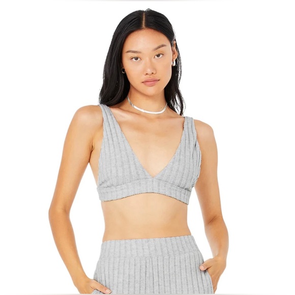 ALO Yoga Other - ALO Yoga Ribbed Take Comfort Bra Heather Grey Women's Size XS